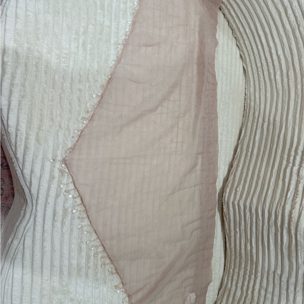 Dusty Rose beaded window valences 4 panels.